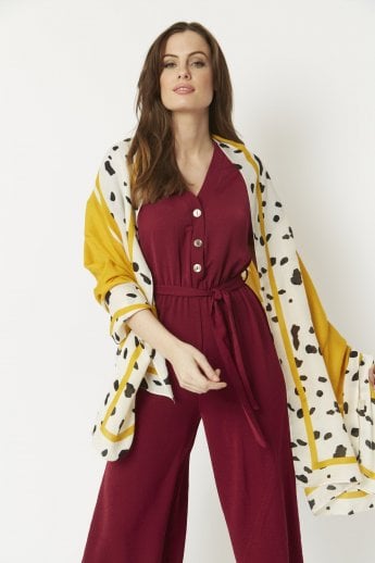 Yellow Silk Blend Cashmere Wrap