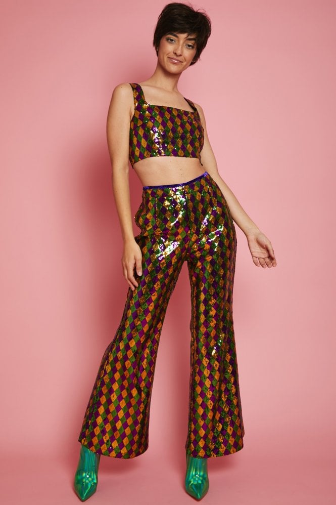 Multi-Coloured Geometric Sequin Flares