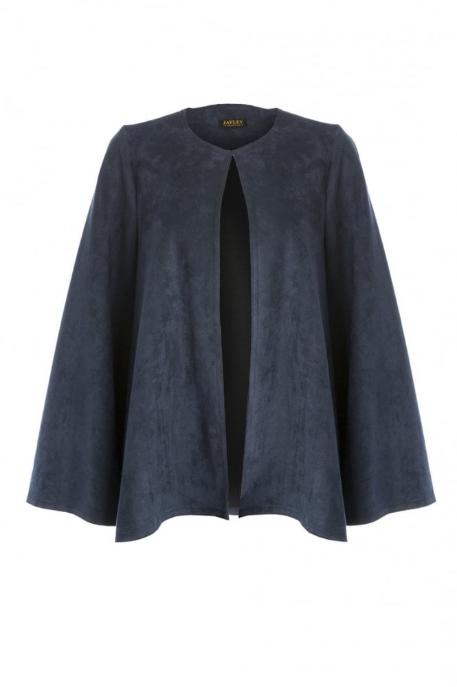 Navy Luxury Faux Suede Jacket